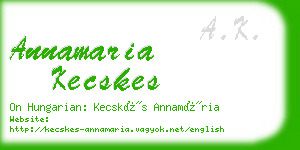 annamaria kecskes business card